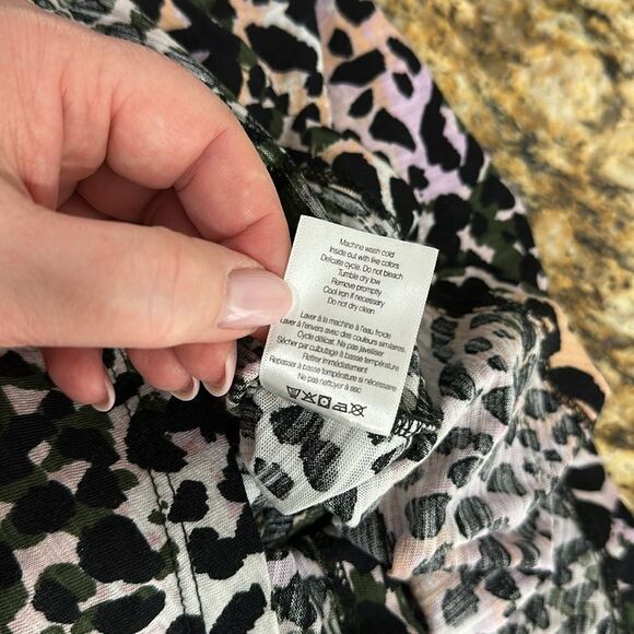 Veronica Beard Cotton Multicolored Leopard Print Top Blouse Size L - Picture 6 of 8